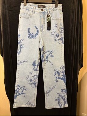 NWT Lucky & Blessed printed Jean inseam 29 ankle length